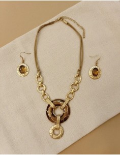 Conjunto Collar Aros Marron... 2