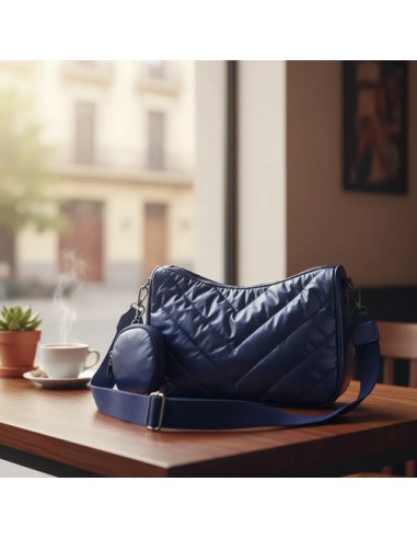 Cartera Hobo Azul Con Monedero...