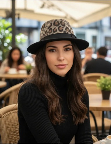 Sombrero Animal Print Fedora Base...