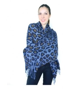 Pashmina Atigrada Azul...