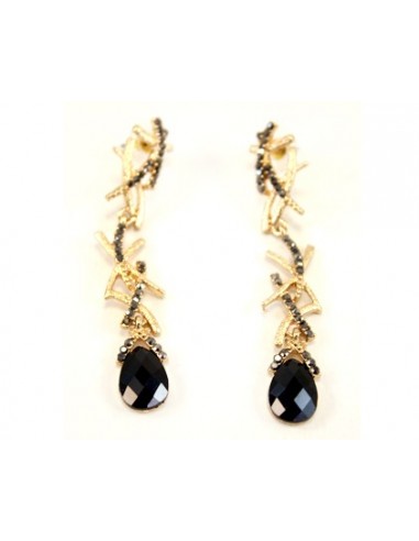 PAR DE AROS CRUCES CON GOTA PENDIENTE