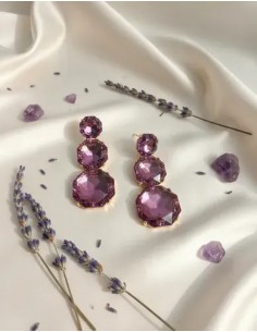 Par De Aros Largos Violeta...