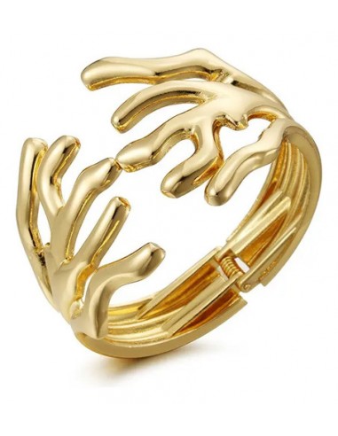 Pulsera Brazalete Metal Ramas Doradas...
