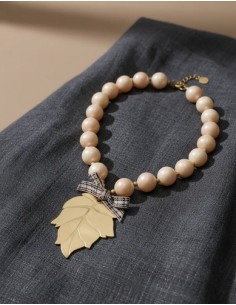 Collar Hoja Elegante De...