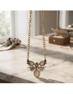 Collar Metal Dorado Piedras...