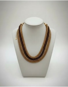 Collar Malla Cadena Marron... 2