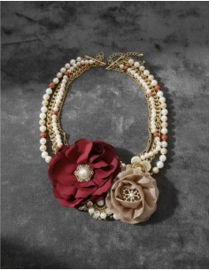Collar Flores Con Simil...