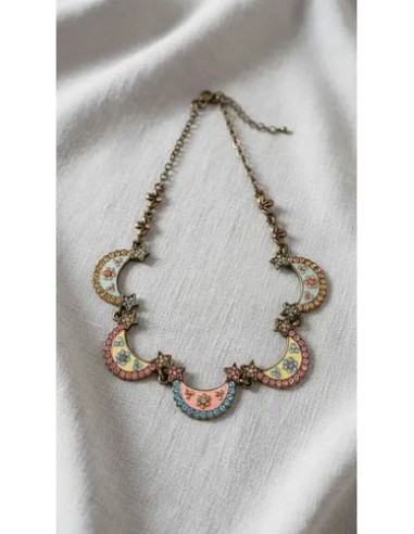 Collar Luna Estrellas Metal Importado...