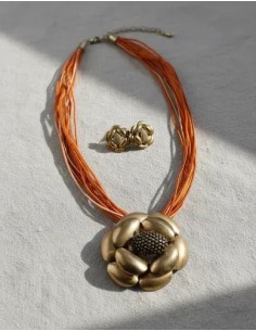 Conjunto Collar Aros Metal...