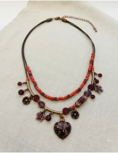 Collar Cuentas Dije Corazon...