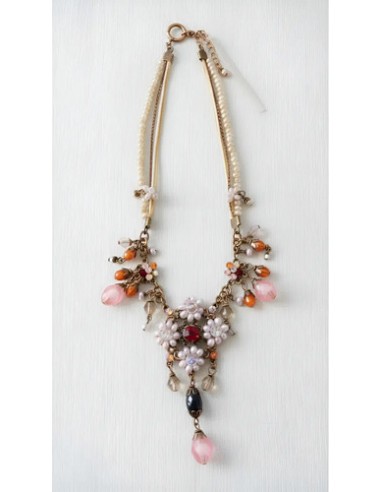 Collar Corto Flor C/ Perlas Importado...
