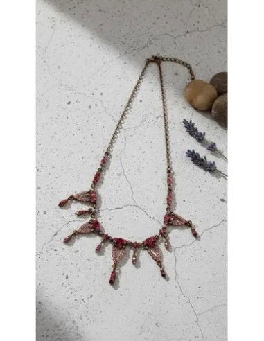 Collar Metal Con Strass Importado Rosa