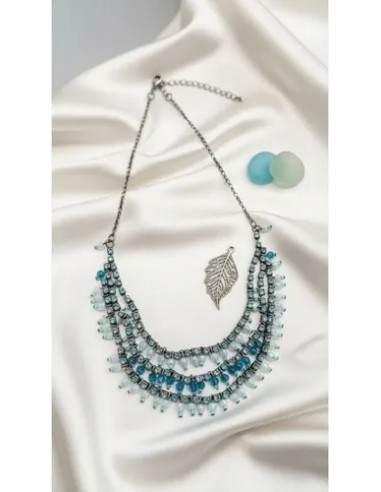 Collar Strass Con Simil Perlas Corto...