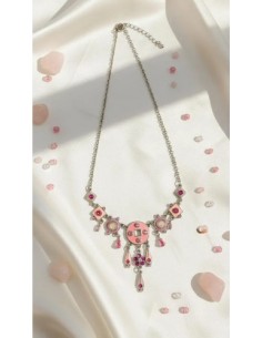 Collar Metal Redondo Rosa...