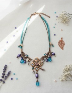 Collar V Simil Perlas Metal...