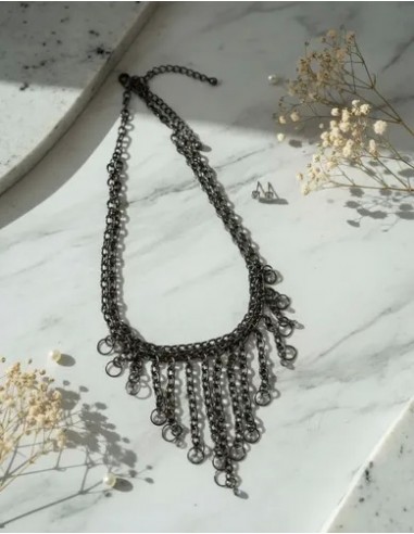 Conjunto Collar Cadena Aros Strass...