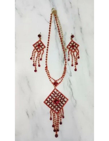 Conjunto Collar Aros Cuadrado Con...