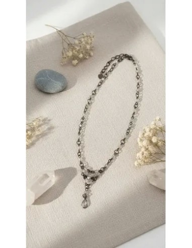 Collar Perlitas Transparentes Metal...