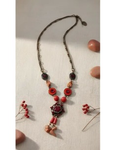 Collar Metal Piedras Rojas... 2
