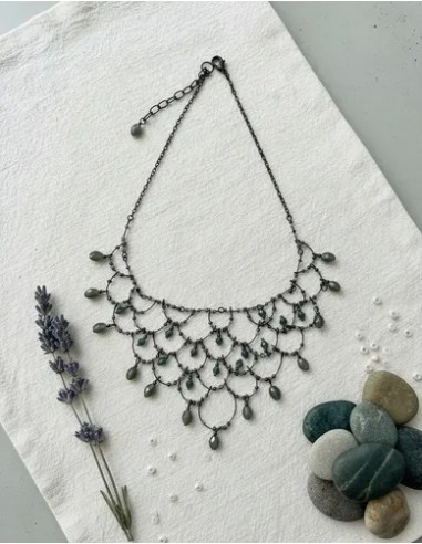 Collar Simil Perlas En Curva Metal...