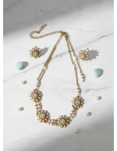 Conjunto Collar Aros Simil Perlas...