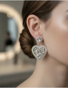Aros Corazon Piedras Strass... 2