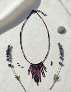 Collar Cuentas Con Flecos...