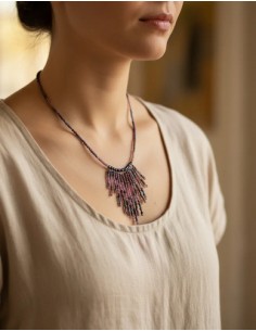 Collar Cuentas Con Flecos... 2