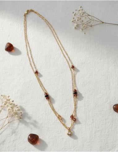 Collar Doble Capa Con Simil Perlas...