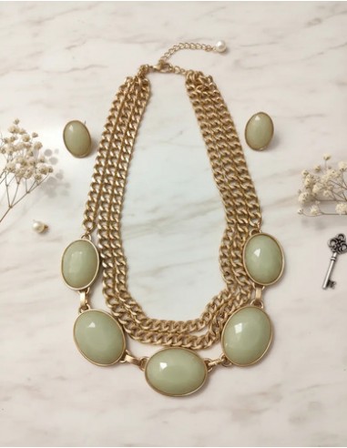 Conjunto Collar Aros Con Piedras...