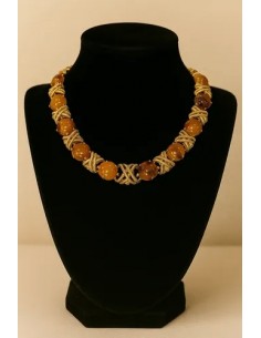 Collar Piedras Metal Marron... 2