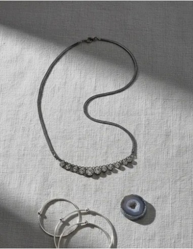 Collar Negro Corto C/ Strass...