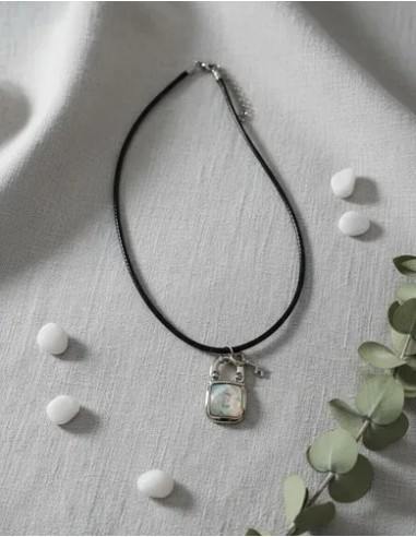 Collar Candado Con Cristal Y Llave...