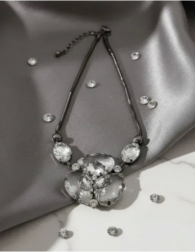 Collar Cristales Transparentes Base...