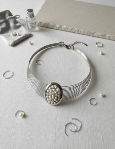 Collar Redondo Con Dije Simil Perlas...
