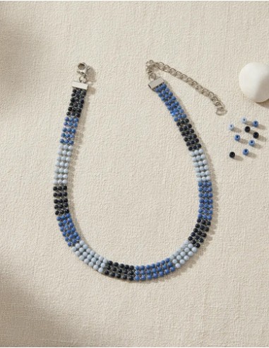 Collar Gargantilla Metal Azul...