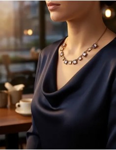 Collar Piedra Lila Cuadrada... 2