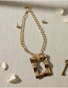 Conjunto Collar Aros Dorado...