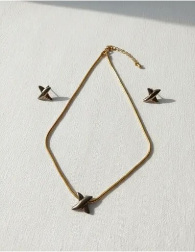 Conjunto Collar Aros X Dorado...
