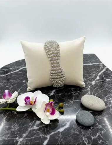 Pulsera Cadena Metal Plateada Strass...