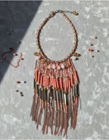 Collar Con Cuentas Colgadas Importado...