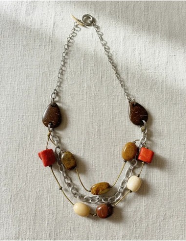 Collar Cuentas Con Piedras Importado...