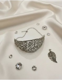 Pulsera Metal Flores Strass...