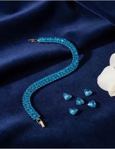 Pulsera Larga Con Strass 3 Lineas...