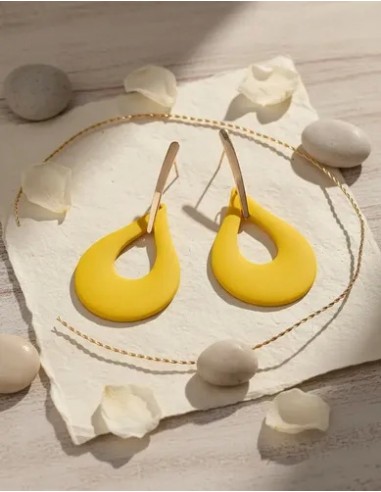 Par De Aros Gota Amarilla Amarillo