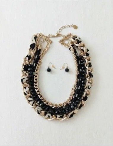 Conjunto Collar Cadena Grueso Aros C/...