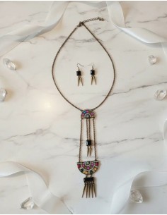 Conjunto Collar Aros Largo...