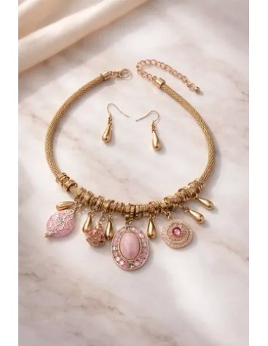 Conjunto Collar Aros Corto Malla...