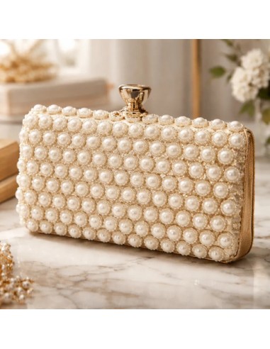 Cartera Clutch Crema Novia Evento...