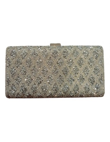 Cartera Clutch Plateado Strass Con...